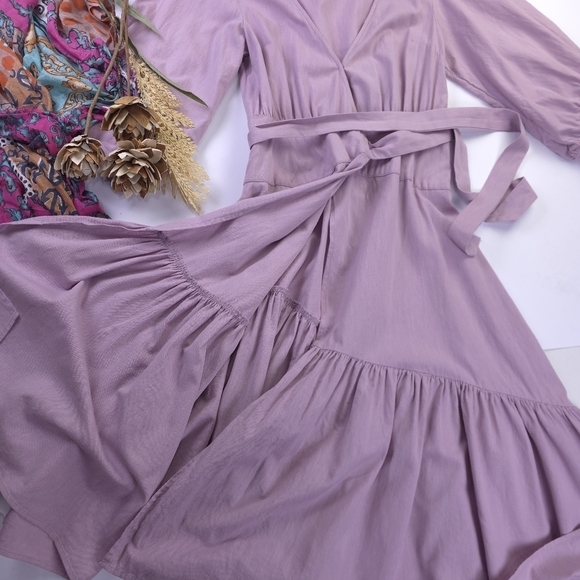 Free People Elegant Lavender Wrap Maxi Dress Sz Xs - Picture 3 of 11